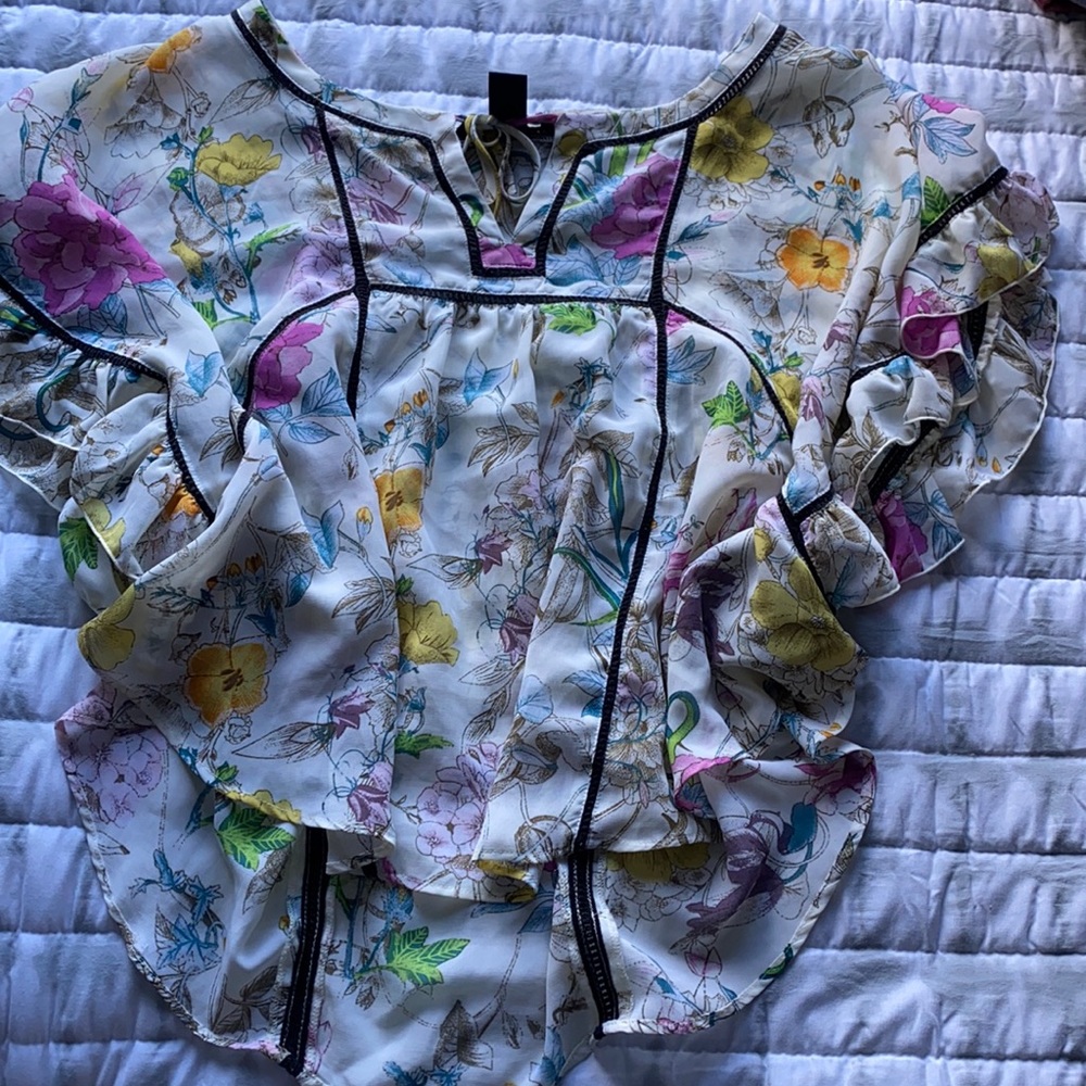 flowy floral blouse